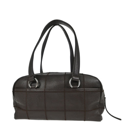 Chanel 2005-2006 Brown Caviar Skin Choco Bar Wild Stitch Handbag