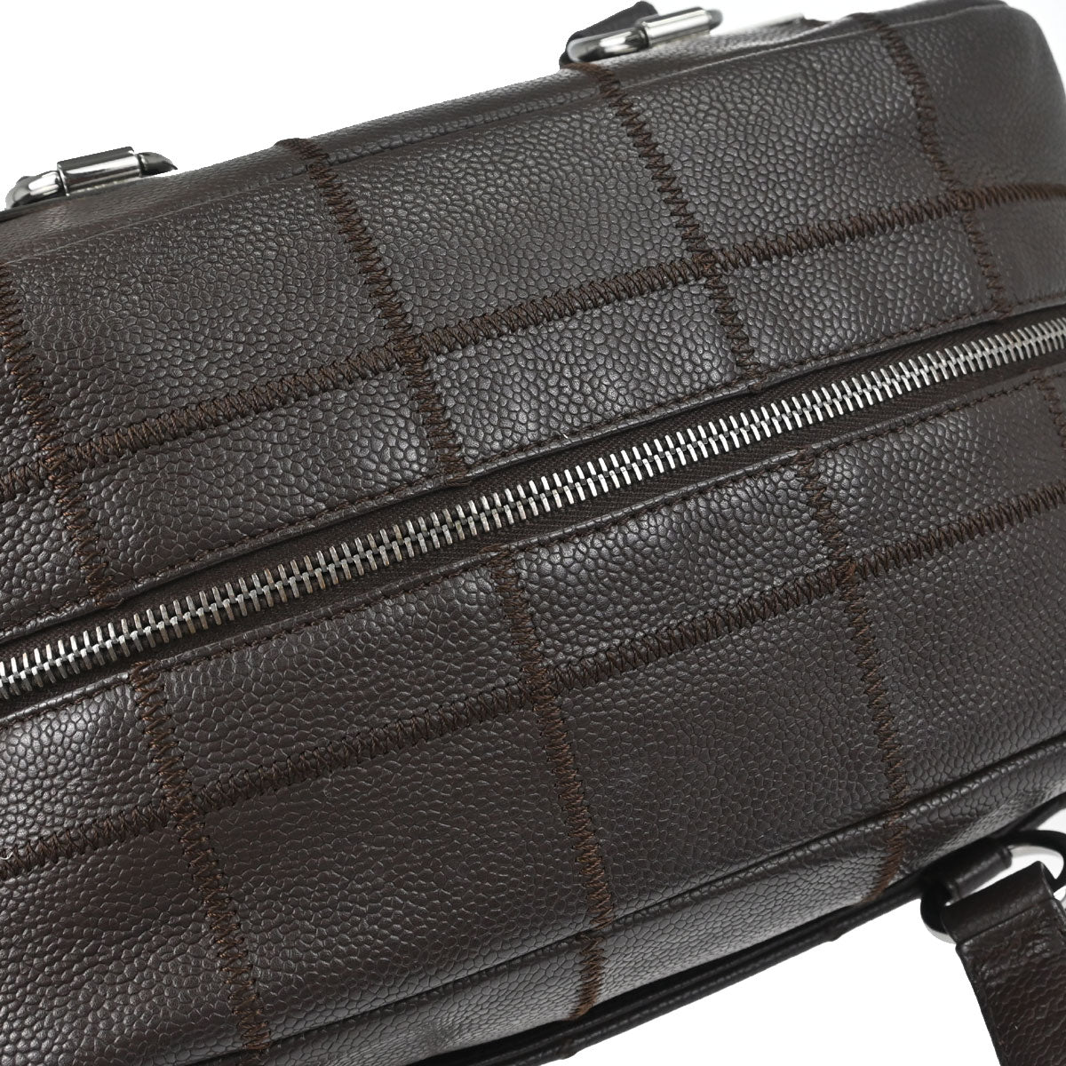 Chanel 2005-2006 Brown Caviar Skin Choco Bar Wild Stitch Handbag