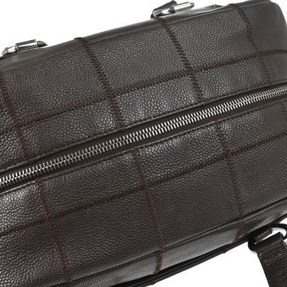 Chanel 2005-2006 Brown Caviar Skin Choco Bar Wild Stitch Handbag