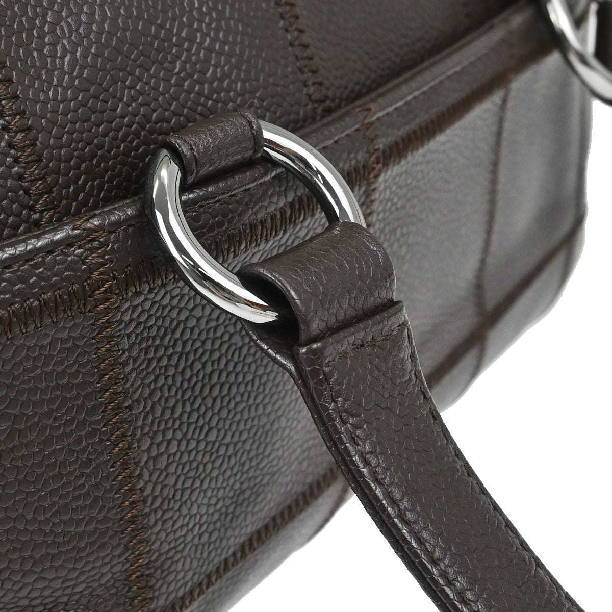 Chanel 2005-2006 Brown Caviar Skin Choco Bar Wild Stitch Handbag