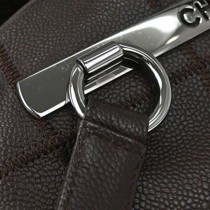Chanel 2005-2006 Brown Caviar Skin Choco Bar Wild Stitch Handbag