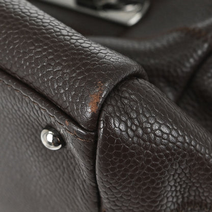 Chanel 2005-2006 Brown Caviar Skin Choco Bar Wild Stitch Handbag