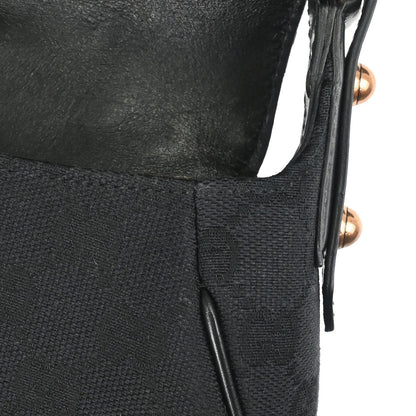 Gucci Black Pink Canvas GG Horsebit Handbag