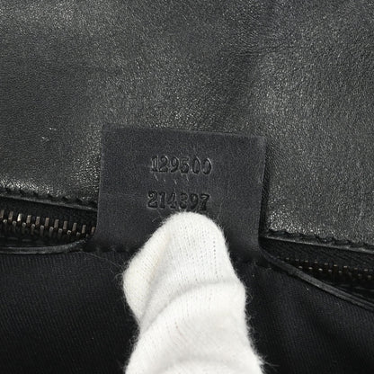 Gucci Black Pink Canvas GG Horsebit Handbag