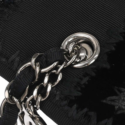 Chanel 2018 Black Tweed Patchwork Chain Tote Bag