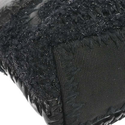 Chanel 2018 Black Tweed Patchwork Chain Tote Bag