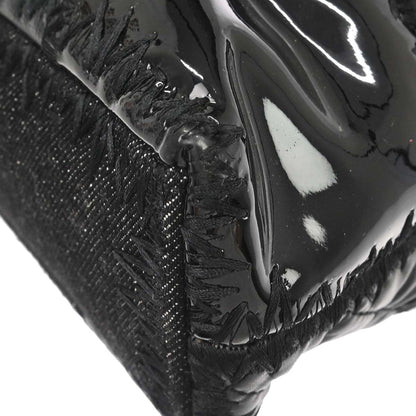 Chanel 2018 Black Tweed Patchwork Chain Tote Bag