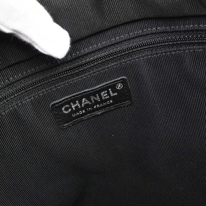 Chanel 2018 Black Tweed Patchwork Chain Tote Bag