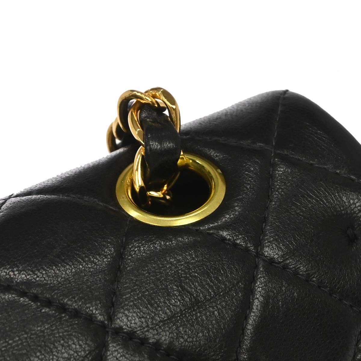 Chanel 2000-2002 Black Lambskin Medium Classic Double Flap Shoulder Bag