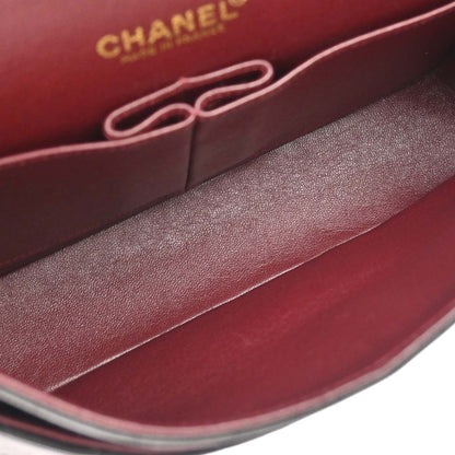 Chanel 2000-2002 Black Lambskin Medium Classic Double Flap Shoulder Bag