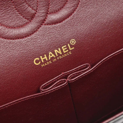 Chanel 2000-2002 Black Lambskin Medium Classic Double Flap Shoulder Bag