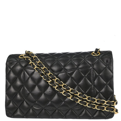Chanel Black Lambskin Medium Classic Double Flap Shoulder Bag