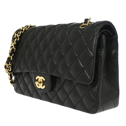 Chanel Black Lambskin Medium Classic Double Flap Shoulder Bag