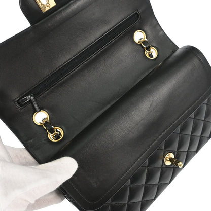 Chanel Black Lambskin Medium Classic Double Flap Shoulder Bag