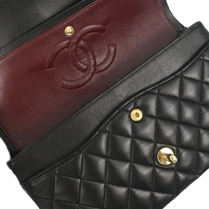 Chanel Black Lambskin Medium Classic Double Flap Shoulder Bag