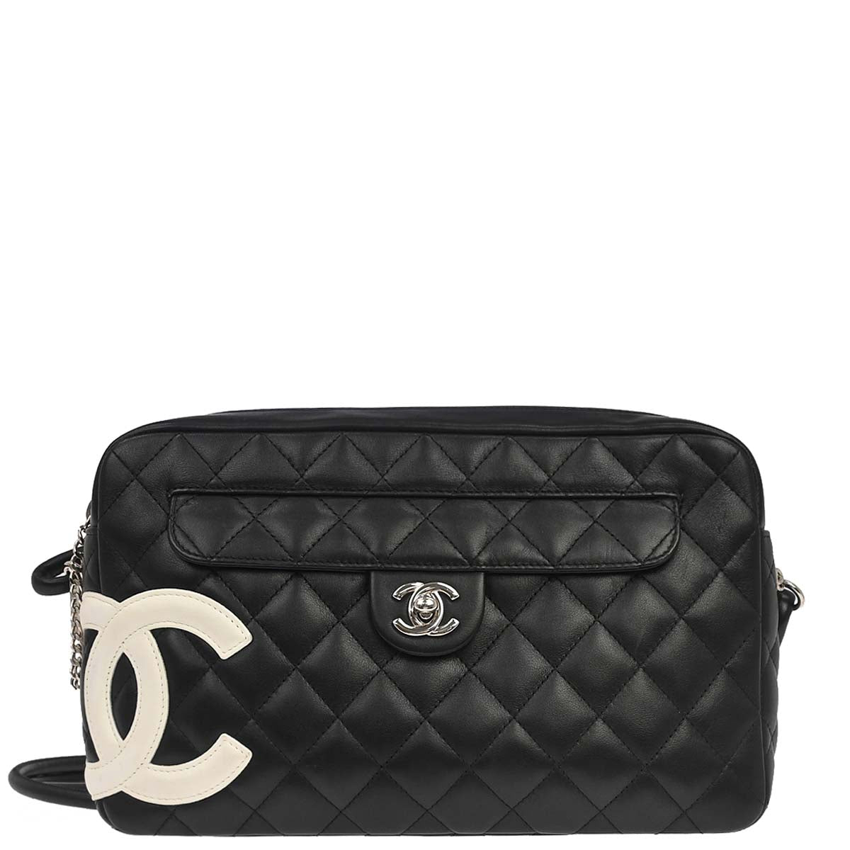 Chanel 2005-2006 Black Calfskin Cambon Ligne Shoulder Bag