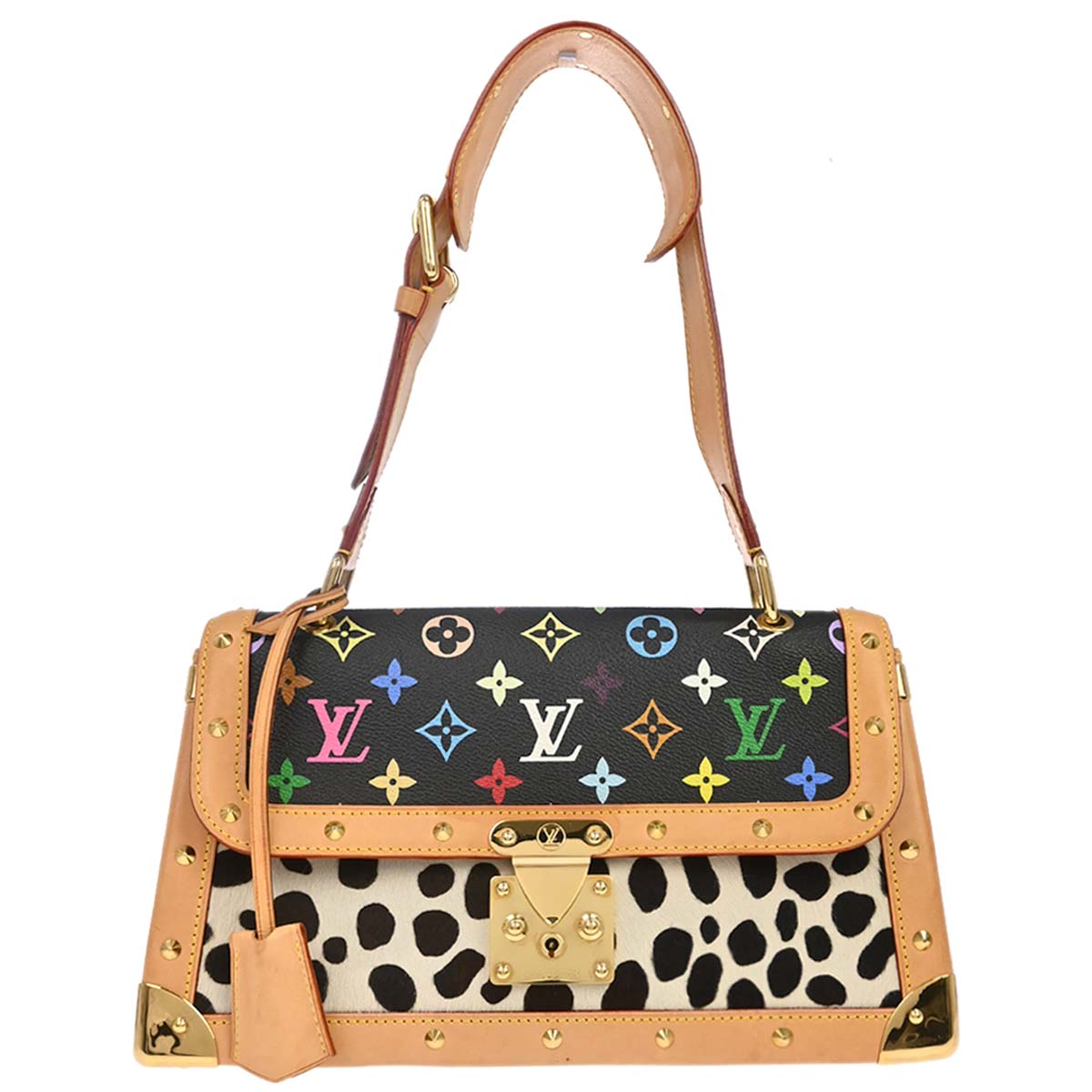 Louis Vuitton Black Pony hair Sac Dalmatian Handbag M92825