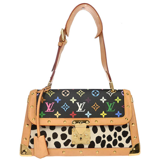 Louis Vuitton Black Pony hair Sac Dalmatian Handbag M92825