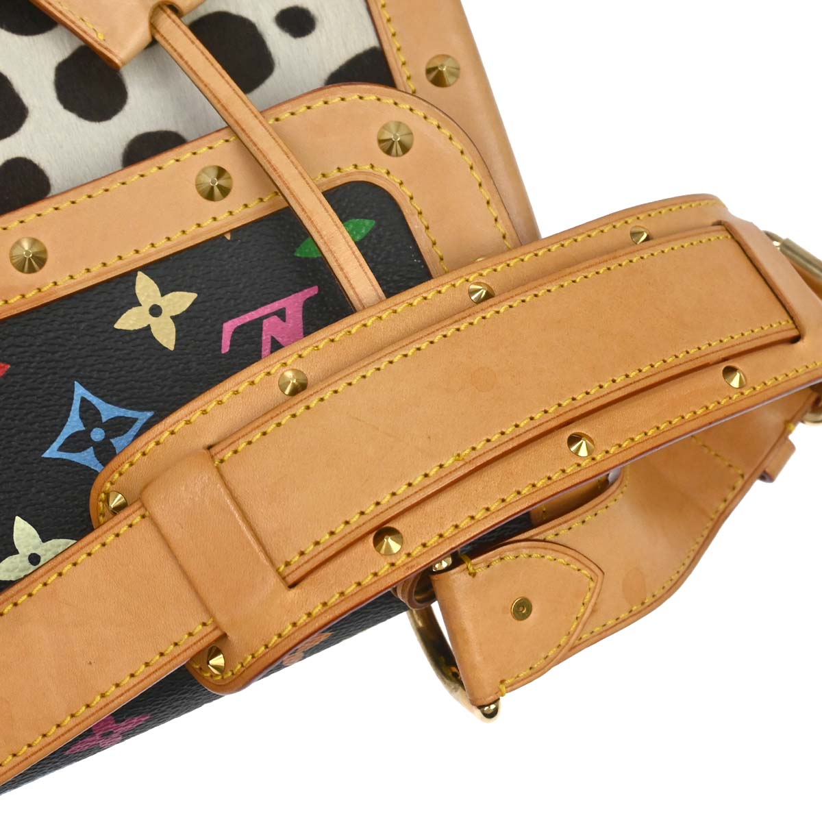 Louis Vuitton Black Pony hair Sac Dalmatian Handbag M92825