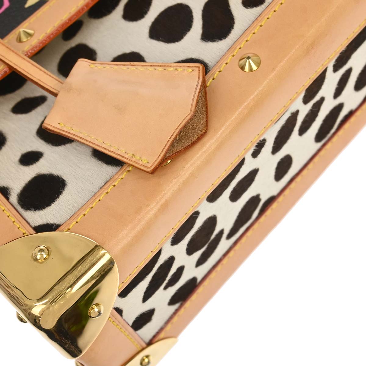 Louis Vuitton Black Pony hair Sac Dalmatian Handbag M92825