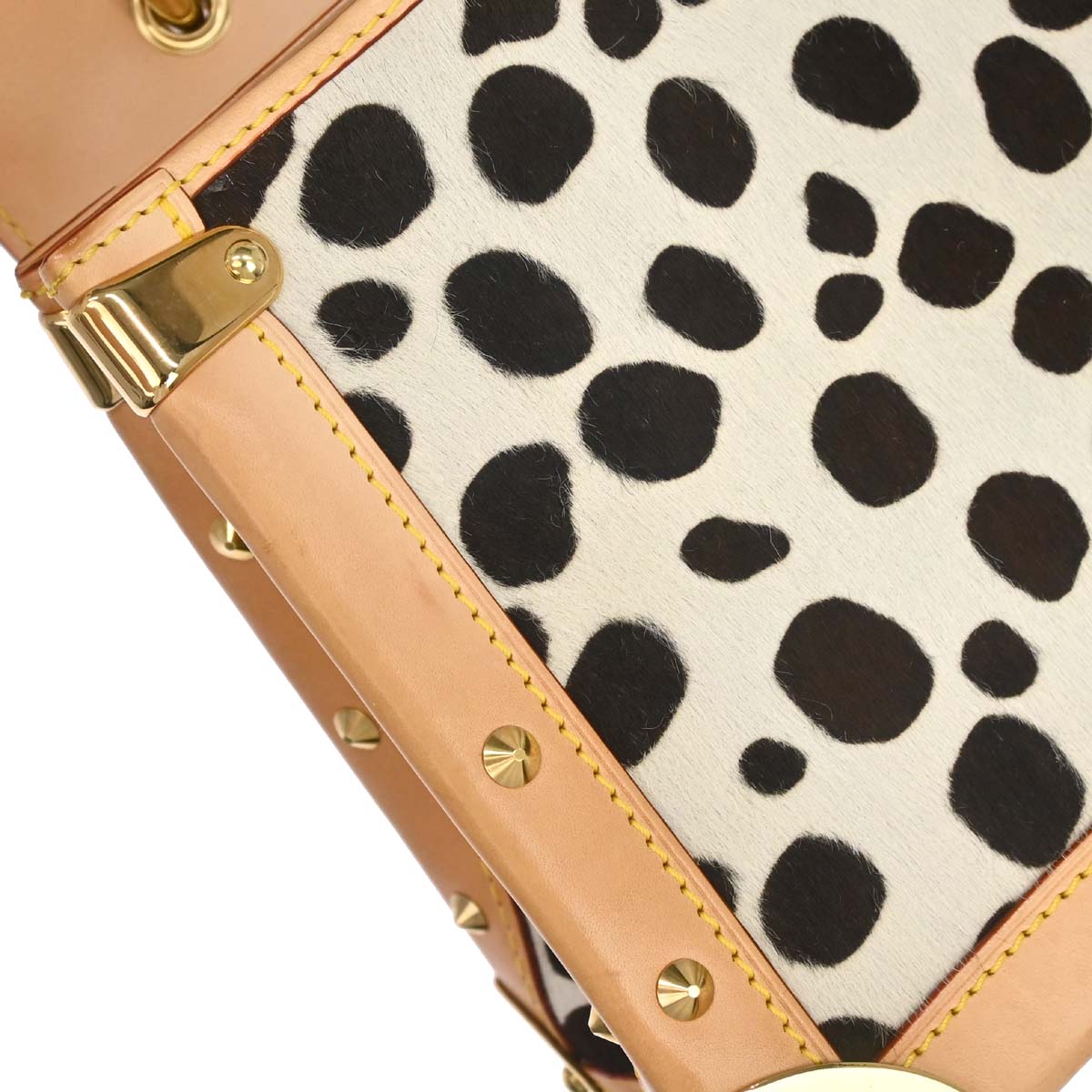 Louis Vuitton Black Pony hair Sac Dalmatian Handbag M92825