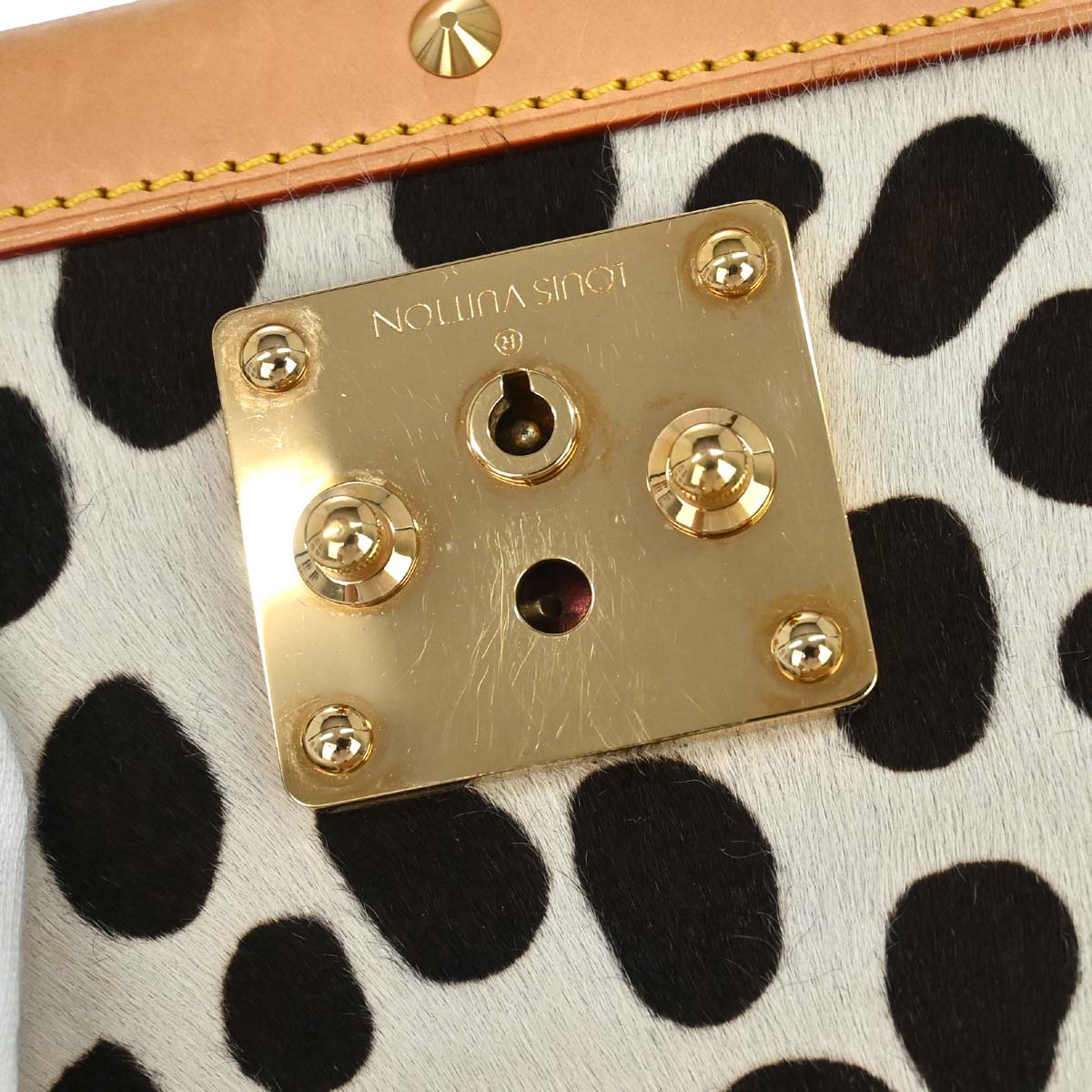 Louis Vuitton Black Pony hair Sac Dalmatian Handbag M92825
