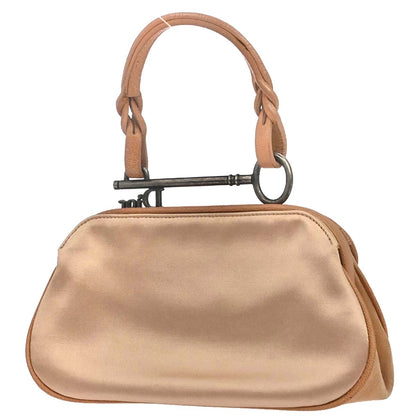 Christian Dior Beige Satin Suede Gaucho Handbag