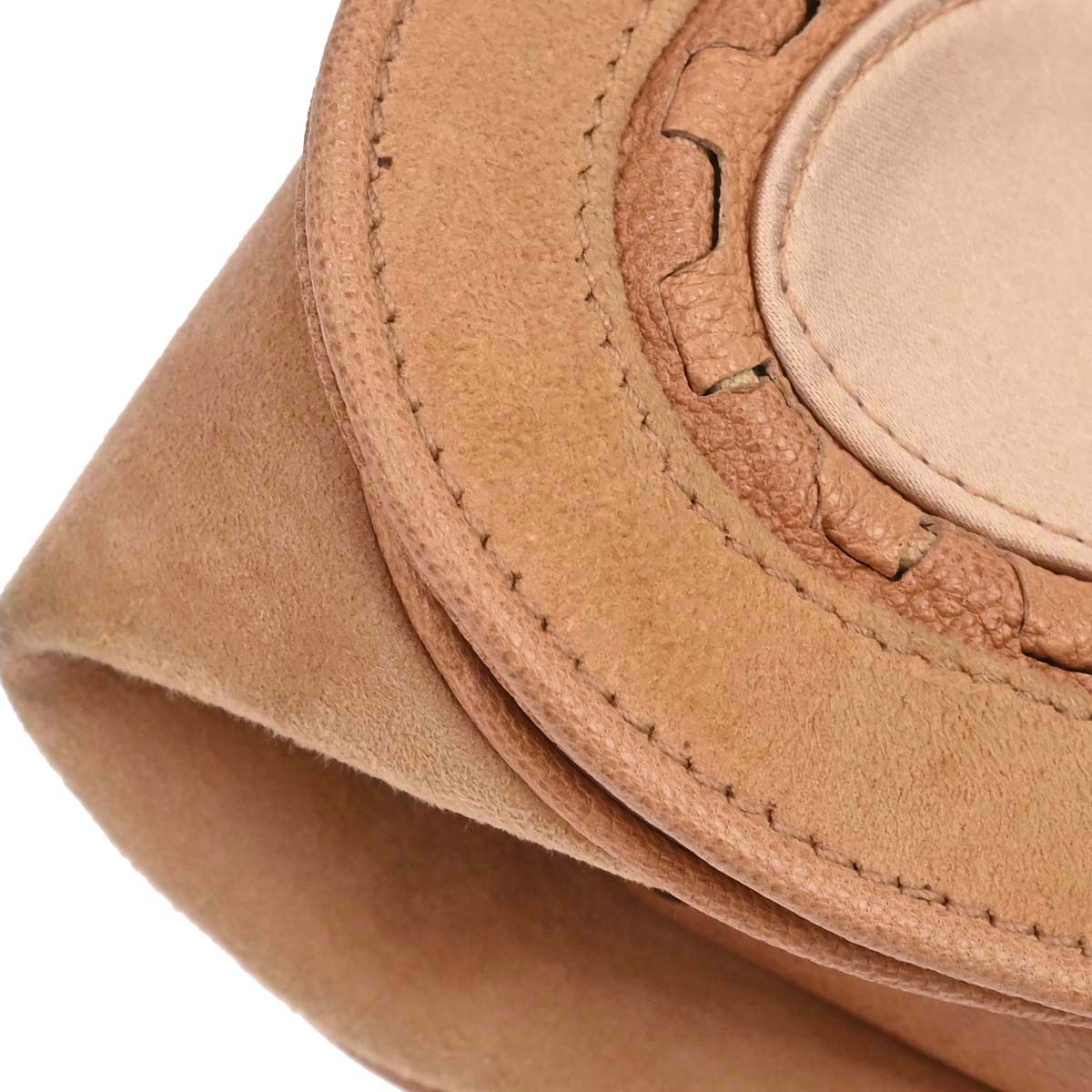 Christian Dior Beige Satin Suede Gaucho Handbag