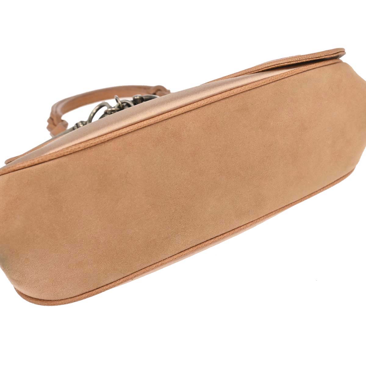 Christian Dior Beige Satin Suede Gaucho Handbag