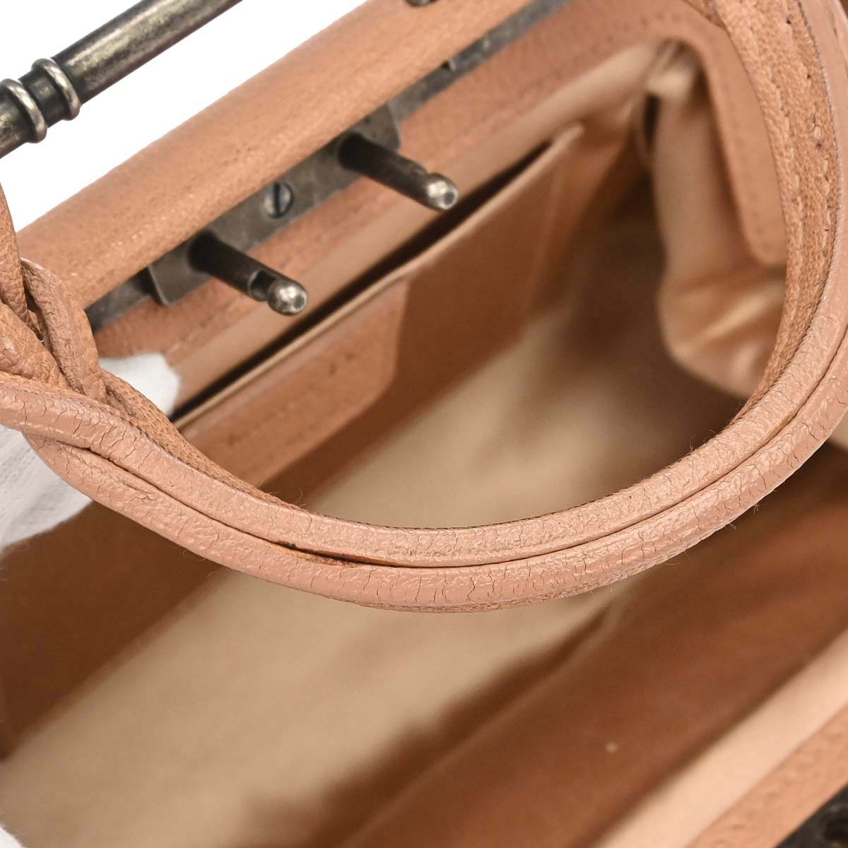 Christian Dior Beige Satin Suede Gaucho Handbag