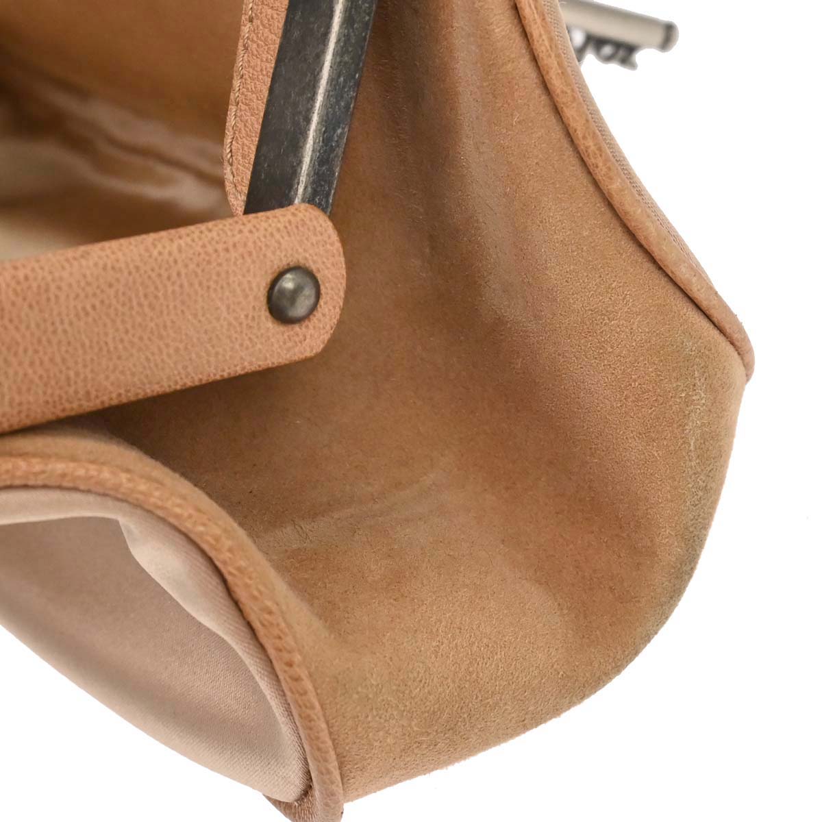 Christian Dior Beige Satin Suede Gaucho Handbag