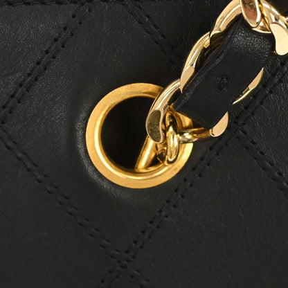 Chanel 1991-1994 Black Lambskin Bicolore Supermodel Shoulder Bag
