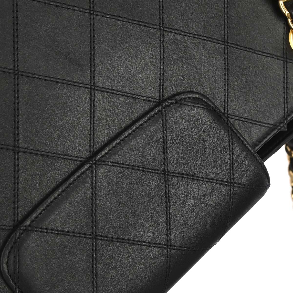 Chanel 1991-1994 Black Lambskin Bicolore Supermodel Shoulder Bag