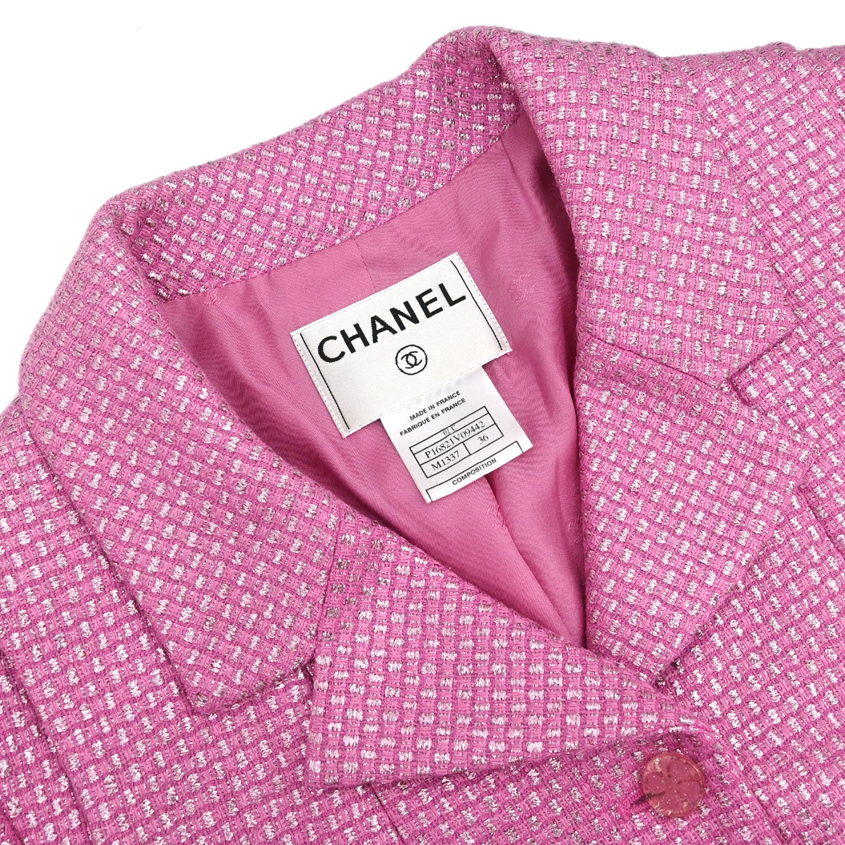 Chanel 2001 Single Breasted Jacket Pink #36