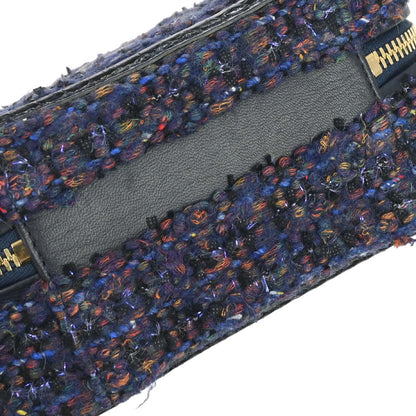 Chanel * 2018-2019 Navy Black Tweed Python Filigree 2way Shoulder Vanity Handbag