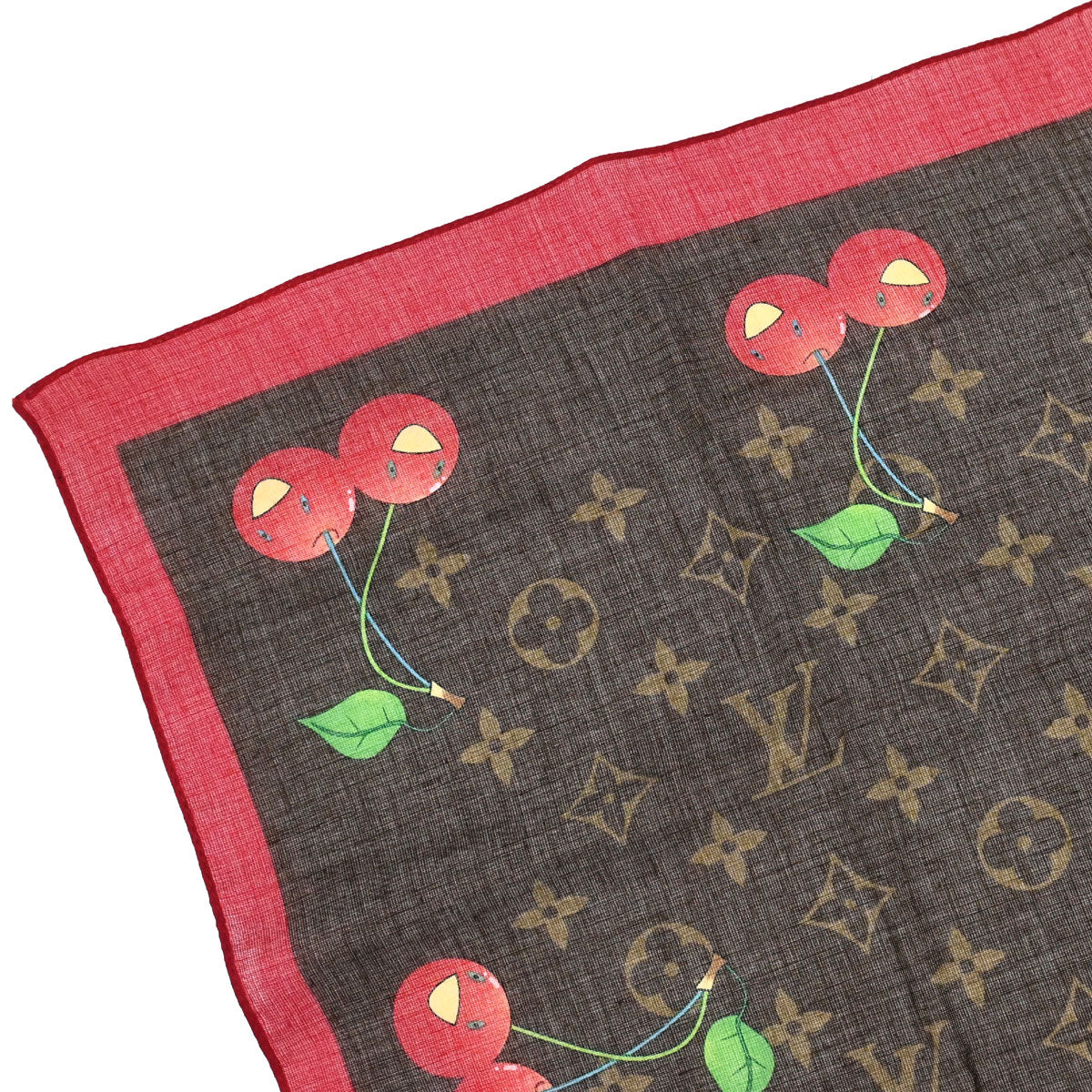 Louis Vuitton Monogram Cherry Scarf 55 M71963 Small Good