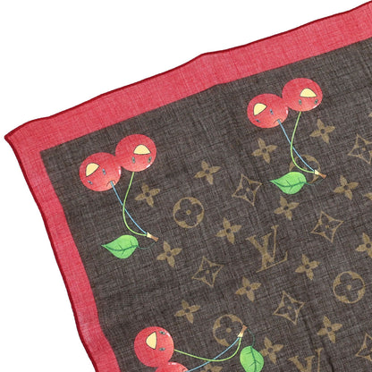 Louis Vuitton Monogram Cherry Scarf 55 M71963 Small Good