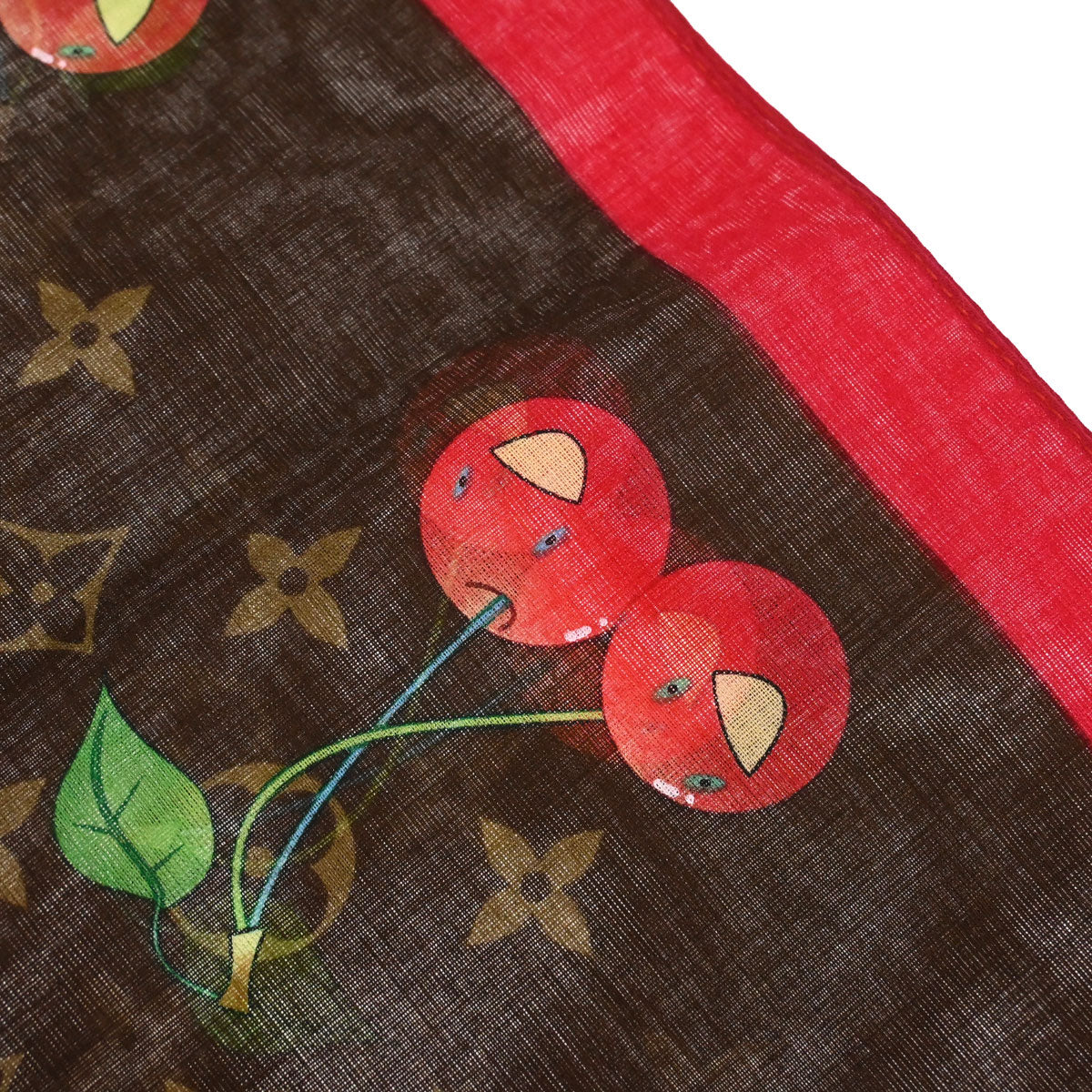 Louis Vuitton Monogram Cherry Scarf 55 M71963 Small Good