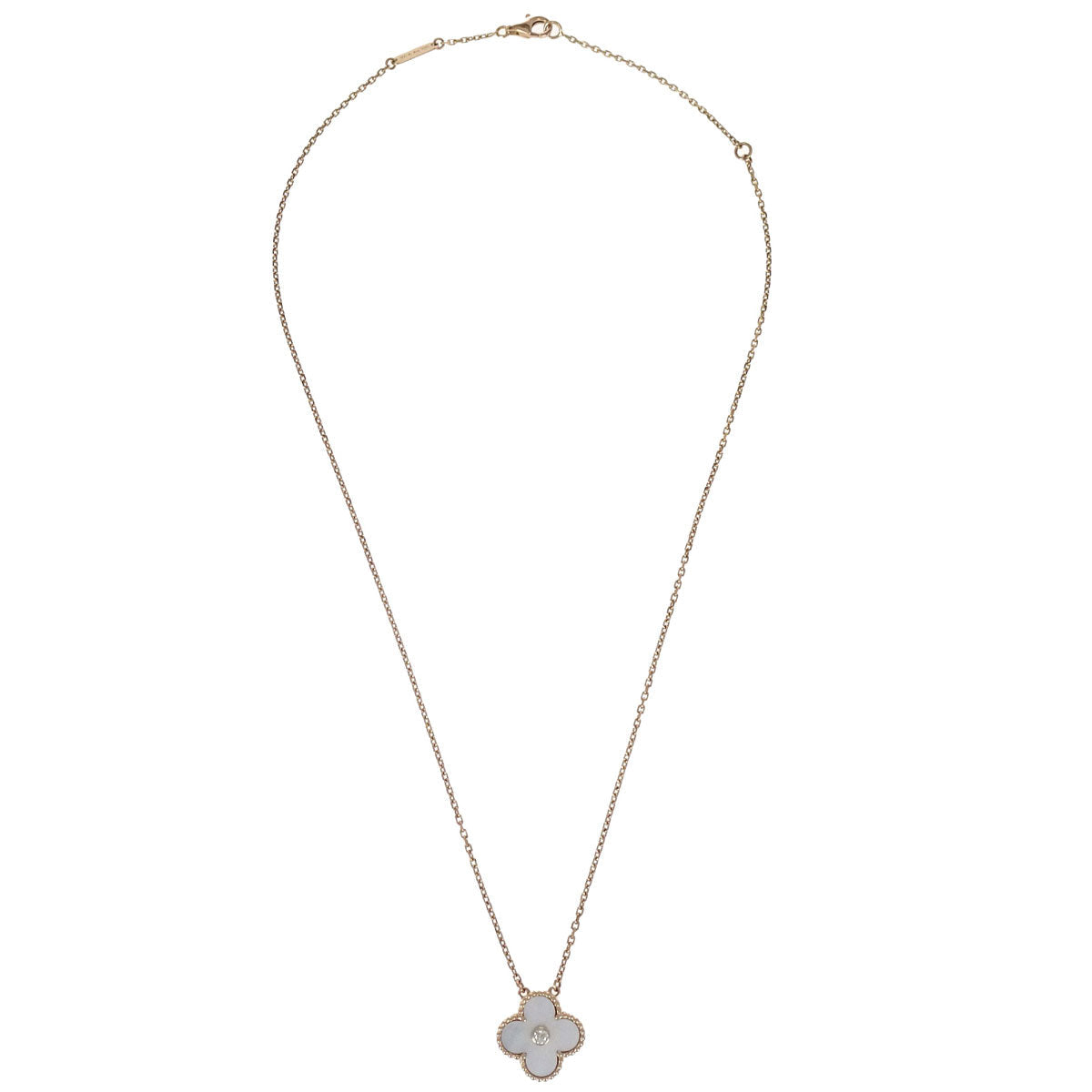 Van Cleef & Arpels Vintage Alhambra Pendant Pearl Diamond Au750 Jewelry