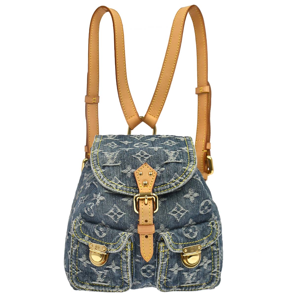 Louis Vuitton 2006 Blue Monogram Denim Sac a Dos PM Backpack M95057