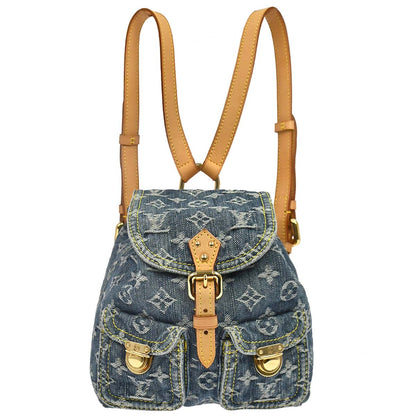 Louis Vuitton 2006 Blue Monogram Denim Sac a Dos PM Backpack M95057