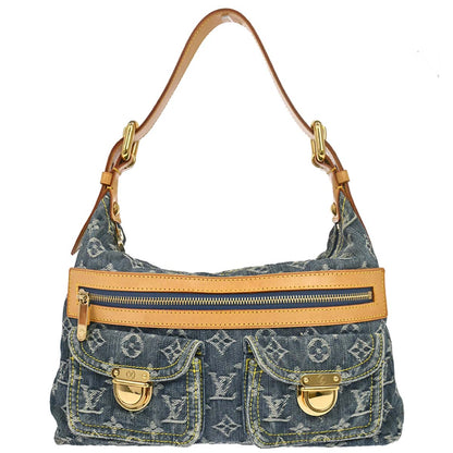 Louis Vuitton 2006 Blue Monogram Denim Baggy PM Shoulder Bag M95049