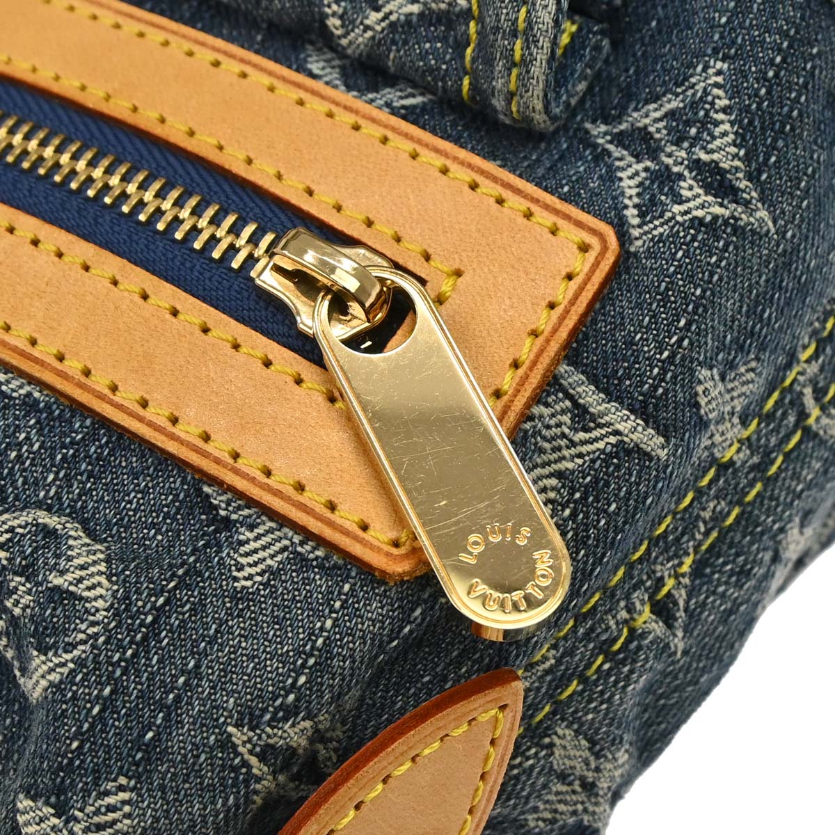 Louis Vuitton 2006 Blue Monogram Denim Baggy PM Shoulder Bag M95049