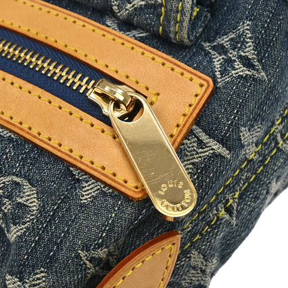 Louis Vuitton 2006 Blue Monogram Denim Baggy PM Shoulder Bag M95049