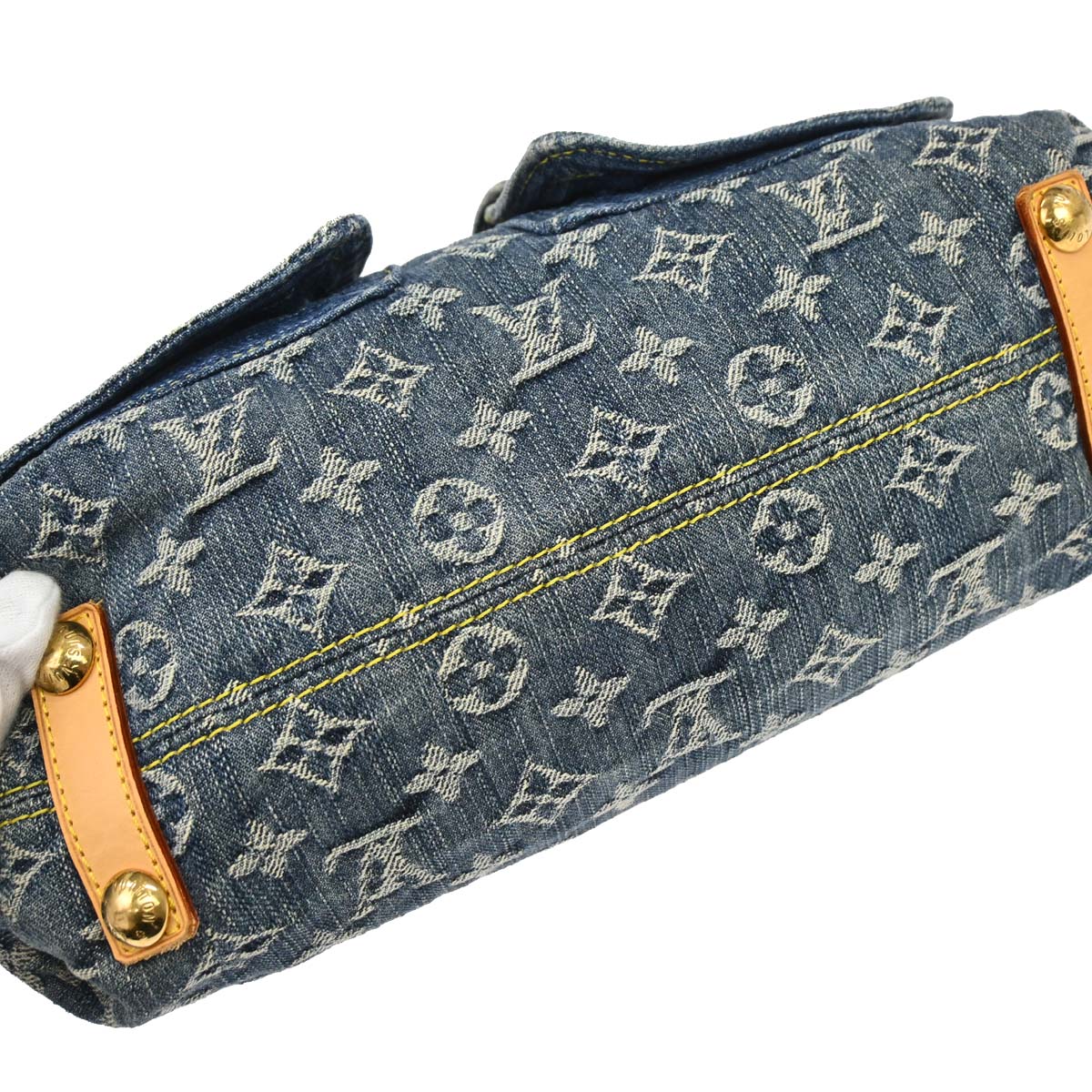 Louis Vuitton 2006 Blue Monogram Denim Baggy PM Shoulder Bag M95049