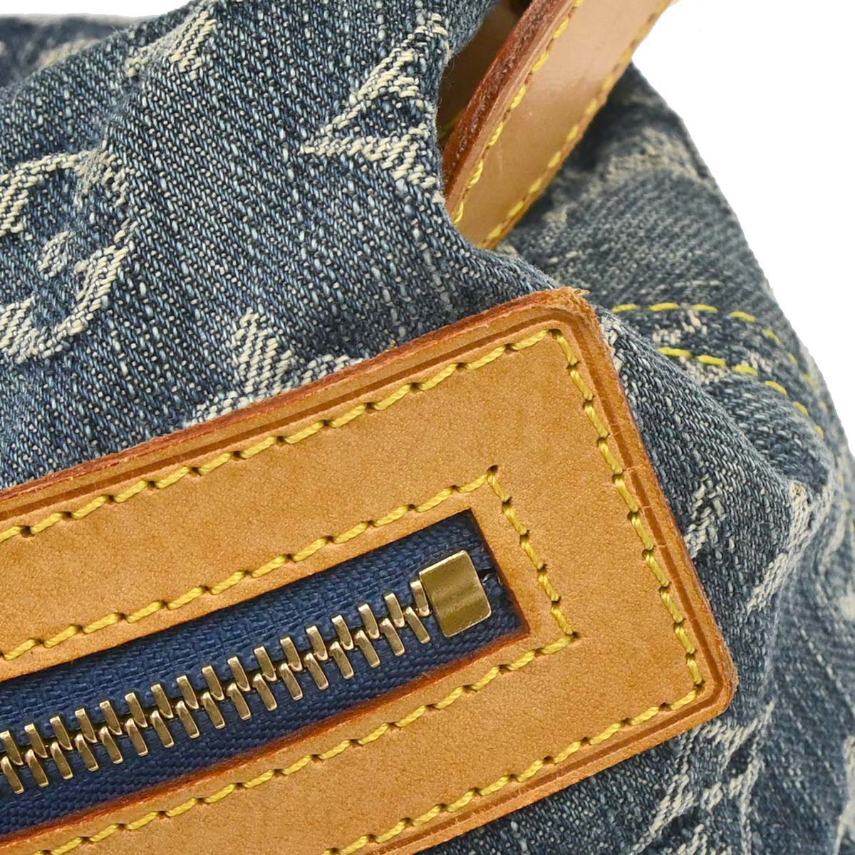 Louis Vuitton 2006 Blue Monogram Denim Baggy PM Shoulder Bag M95049