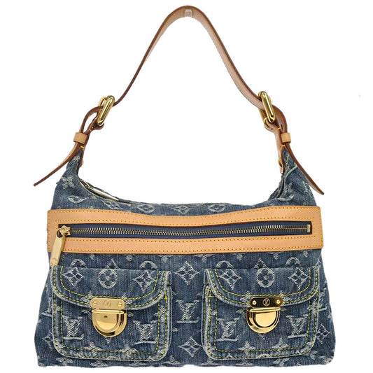 Louis Vuitton 2006 Blue Monogram Denim Baggy PM Shoulder Bag M95049