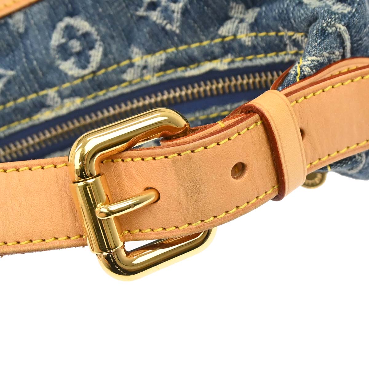 Louis Vuitton 2006 Blue Monogram Denim Baggy PM Shoulder Bag M95049
