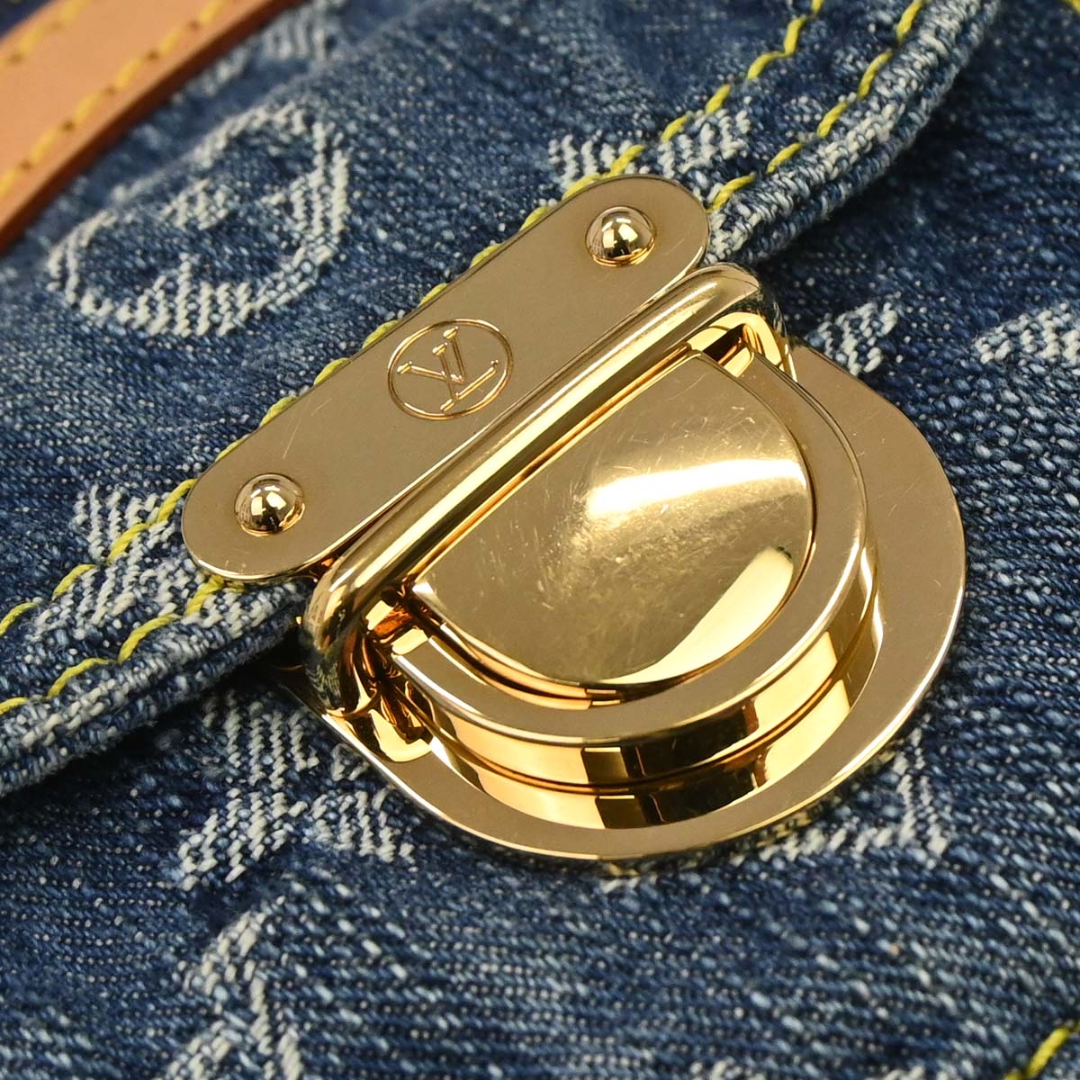 Louis Vuitton 2006 Blue Monogram Denim Baggy PM Shoulder Bag M95049