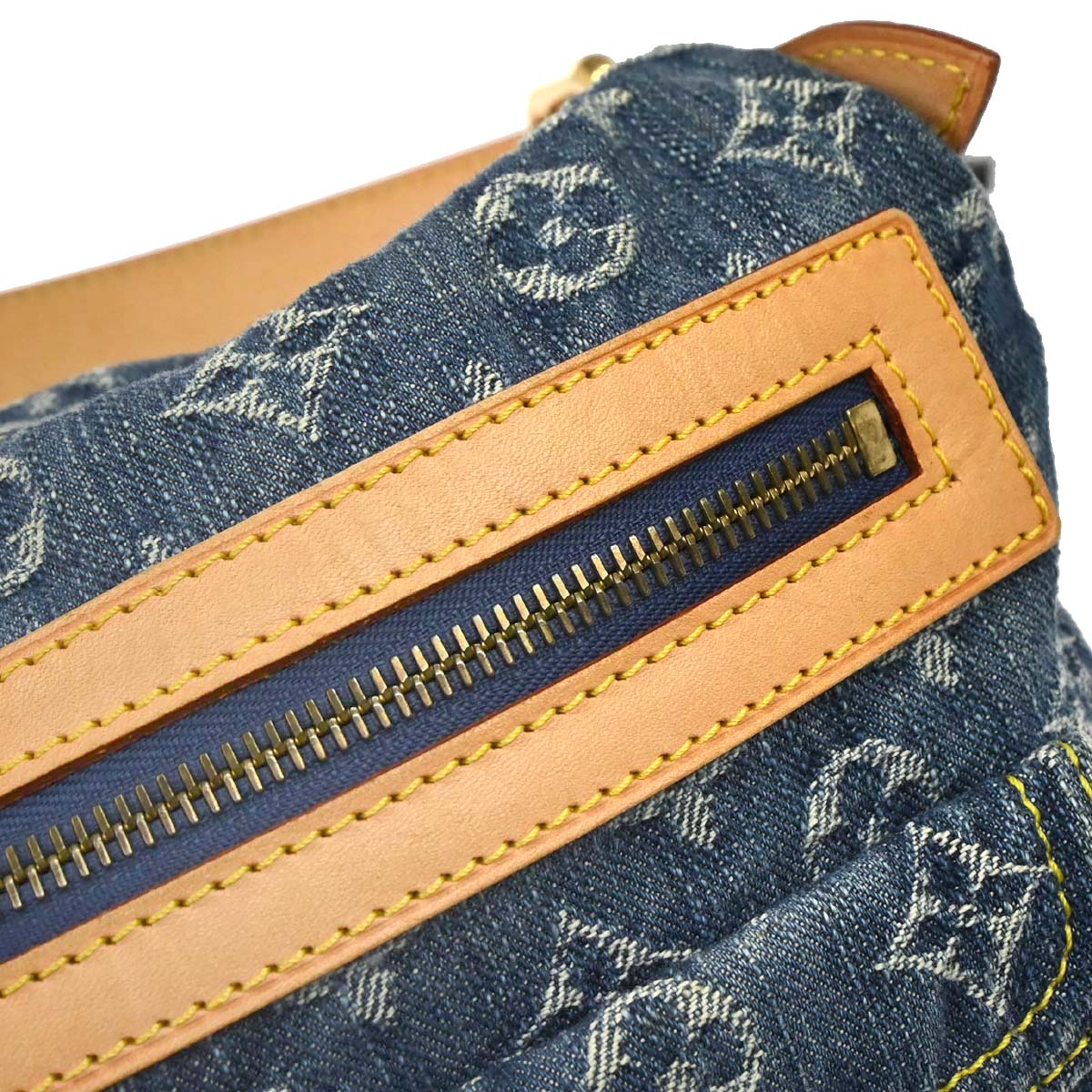 Louis Vuitton 2006 Blue Monogram Denim Baggy PM Shoulder Bag M95049